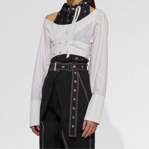 Proenza Schouler White and Black Layered Crop Top